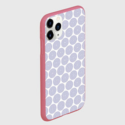 Чехол iPhone 11 Pro матовый Ретро круги контурные, цвет: 3D-малиновый — фото 2