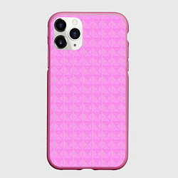 Чехол iPhone 11 Pro матовый Объёмный розовый ромбы, цвет: 3D-малиновый