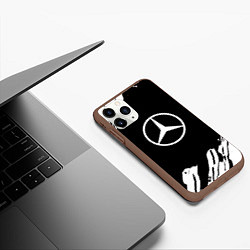 Чехол iPhone 11 Pro матовый Mercedes benz краски спорт, цвет: 3D-коричневый — фото 2