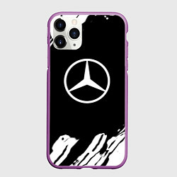 Чехол iPhone 11 Pro матовый Mercedes benz краски спорт, цвет: 3D-фиолетовый