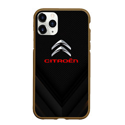 Чехол iPhone 11 Pro матовый Citroen sport geometry, цвет: 3D-коричневый