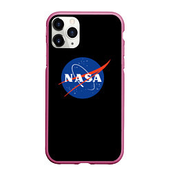 Чехол iPhone 11 Pro матовый NASA logo space, цвет: 3D-малиновый