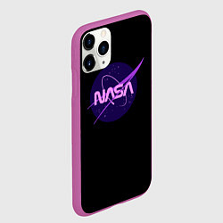 Чехол iPhone 11 Pro матовый NASA neon space, цвет: 3D-фиолетовый — фото 2