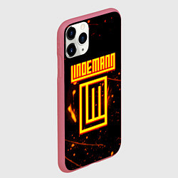 Чехол iPhone 11 Pro матовый Тилль Линдеманн огненное лого бенд, цвет: 3D-малиновый — фото 2