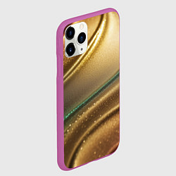 Чехол iPhone 11 Pro матовый Плавные рельефы с блёстками, цвет: 3D-фиолетовый — фото 2