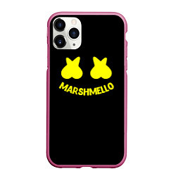 Чехол iPhone 11 Pro матовый Christopher Comstock yellow logo, цвет: 3D-малиновый