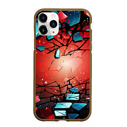 Чехол iPhone 11 Pro матовый Взрыв камне абстракция, цвет: 3D-коричневый