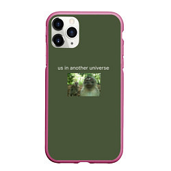 Чехол iPhone 11 Pro матовый Us in another universe, цвет: 3D-малиновый