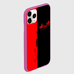 Чехол iPhone 11 Pro матовый Алиса рок группа краски альбом, цвет: 3D-фиолетовый — фото 2