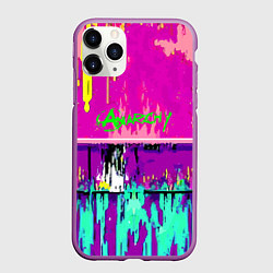 Чехол iPhone 11 Pro матовый Counter Strike neon revolution, цвет: 3D-фиолетовый