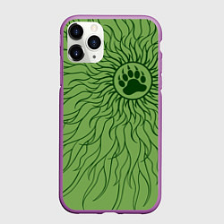 Чехол iPhone 11 Pro матовый Солнце и медвежья лапа, цвет: 3D-фиолетовый