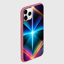 Чехол iPhone 11 Pro матовый Светящиеся лучи в квадрате, цвет: 3D-малиновый — фото 2