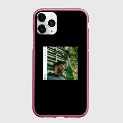 Чехол iPhone 11 Pro матовый Куок - Джангл, цвет: 3D-малиновый