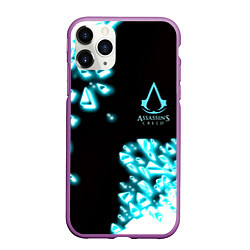 Чехол iPhone 11 Pro матовый Assassins Creed анимус, цвет: 3D-фиолетовый