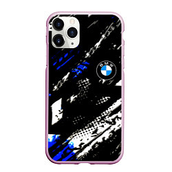 Чехол iPhone 11 Pro матовый BMW stripes color auto sport, цвет: 3D-розовый