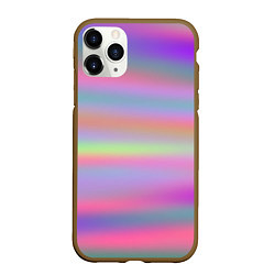 Чехол iPhone 11 Pro матовый Голографические неоновые полосы, цвет: 3D-коричневый