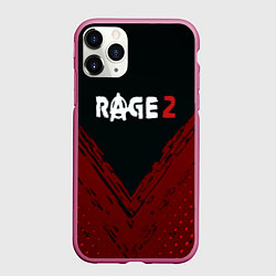 Чехол iPhone 11 Pro матовый Rage 2 game logo апокалипсис, цвет: 3D-малиновый