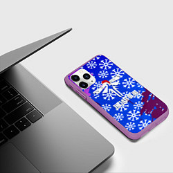 Чехол iPhone 11 Pro матовый The last of us рождество ноти дог, цвет: 3D-фиолетовый — фото 2