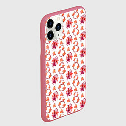 Чехол iPhone 11 Pro матовый 8 марта праздничные цветы, цвет: 3D-малиновый — фото 2