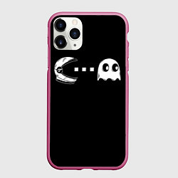 Чехол iPhone 11 Pro матовый Spac-man, цвет: 3D-малиновый