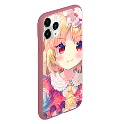 Чехол iPhone 11 Pro матовый Touhou Project Flandre Cute, цвет: 3D-малиновый — фото 2