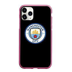 Чехол iPhone 11 Pro матовый Манчестер Сити fc, цвет: 3D-малиновый