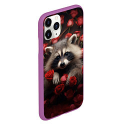 Чехол iPhone 11 Pro матовый Инот в розах, цвет: 3D-фиолетовый — фото 2