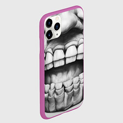 Чехол iPhone 11 Pro матовый Улыбка ужаса, цвет: 3D-фиолетовый — фото 2