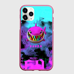 Чехол iPhone 11 Pro матовый 6ix9ine neon, цвет: 3D-малиновый
