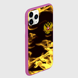 Чехол iPhone 11 Pro матовый Имперская Россия желтый огонь, цвет: 3D-фиолетовый — фото 2