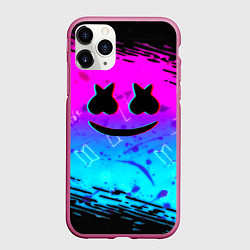 Чехол iPhone 11 Pro матовый Маршмэллоу x бтс неоновый стиль, цвет: 3D-малиновый