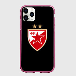 Чехол iPhone 11 Pro матовый Црвена Звезда logo fc, цвет: 3D-малиновый