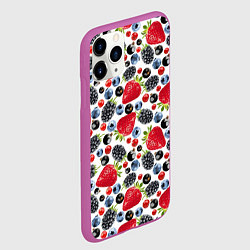 Чехол iPhone 11 Pro матовый Различные ягоды, цвет: 3D-фиолетовый — фото 2