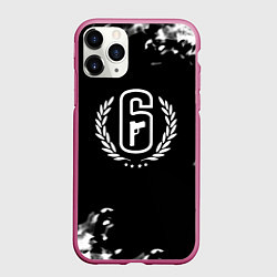 Чехол iPhone 11 Pro матовый Rainbow six шутер гейм, цвет: 3D-малиновый