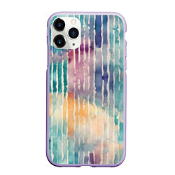 Чехол iPhone 11 Pro матовый Тридцать три полоски, цвет: 3D-светло-сиреневый