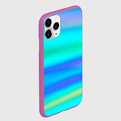 Чехол iPhone 11 Pro матовый Неоновые мягкие полосы через матовое стекло, цвет: 3D-фиолетовый — фото 2