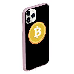 Чехол iPhone 11 Pro матовый Биткоин желтое лого криптовалюта, цвет: 3D-розовый — фото 2