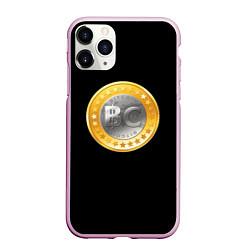 Чехол iPhone 11 Pro матовый BTC money, цвет: 3D-розовый