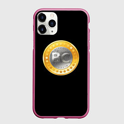 Чехол iPhone 11 Pro матовый BTC money, цвет: 3D-малиновый
