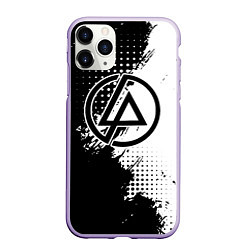 Чехол iPhone 11 Pro матовый Linkin park - черно-белая абстракция, цвет: 3D-светло-сиреневый