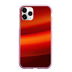 Чехол iPhone 11 Pro матовый Красная изогнутая абстракция, цвет: 3D-розовый