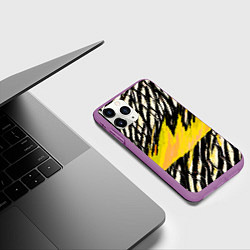 Чехол iPhone 11 Pro матовый Жёлтая буря, цвет: 3D-фиолетовый — фото 2