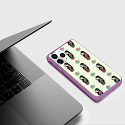 Чехол iPhone 11 Pro матовый Девушка и цветок, цвет: 3D-фиолетовый — фото 2