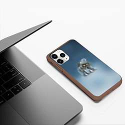 Чехол iPhone 11 Pro матовый Белый северный медведь в стиле стимпанк, цвет: 3D-коричневый — фото 2