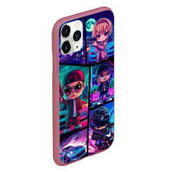 Чехол iPhone 11 Pro матовый GTA chibi style, цвет: 3D-малиновый — фото 2