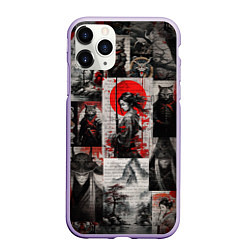 Чехол iPhone 11 Pro матовый Japanese samurai art, цвет: 3D-светло-сиреневый