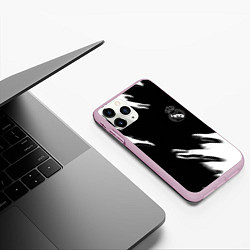 Чехол iPhone 11 Pro матовый Real madrid белые краски текстура, цвет: 3D-розовый — фото 2