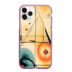 Чехол iPhone 11 Pro матовый Симфония абстракций, цвет: 3D-фиолетовый