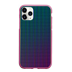 Чехол iPhone 11 Pro матовый Неоновые светящиеся полосы, цвет: 3D-малиновый