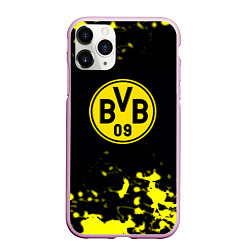 Чехол iPhone 11 Pro матовый Borussia краски жёлтые, цвет: 3D-розовый